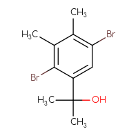 Chemical structure of 2-(2,5-dibromo-3,4-dimethylphenyl)propan-2-ol - CSSB21246279597