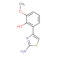 Chemical structure of 2-(2-amino-1,3-thiazol-4-yl)-6-methoxyphenol - CSSB00103013615