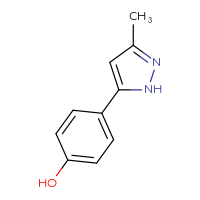 Chemical structure of 4-(3-methyl-1H-pyrazol-5-yl)phenol - CSSB00020895257