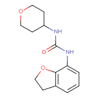 Chemical structure of 3-(2,3-dihydro-1-benzofuran-7-yl)-1-(oxan-4-yl)urea - CSSB00083931558