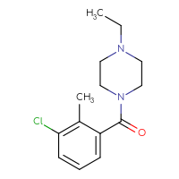 Chemical structure of 1-(3-chloro-2-methylbenzoyl)-4-ethylpiperazine - CSSB00103874893