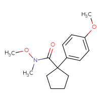 Chemical structure of N-methoxy-1-(4-methoxyphenyl)-N-methylcyclopentane-1-carboxamide - CSSB02011204900