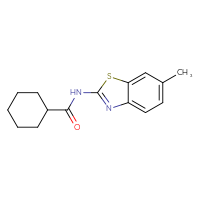 Chemical structure of N-(6-methyl-1,3-benzothiazol-2-yl)cyclohexanecarboxamide - CSSB00027968726