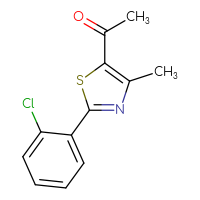 Chemical structure of 1-[2-(2-chlorophenyl)-4-methyl-1,3-thiazol-5-yl]ethan-1-one - CSSB00011446702