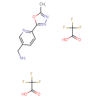Chemical structure of 1-[6-(5-methyl-1,3,4-oxadiazol-2-yl)pyridin-3-yl]methanamine; bis(trifluoroacetic acid) - CSSB14929130979