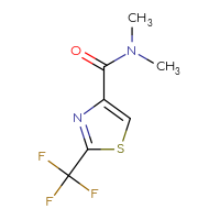 Chemical structure of N,N-dimethyl-2-(trifluoromethyl)-1,3-thiazole-4-carboxamide - CSSB00155410127