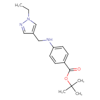 Chemical structure of tert-butyl 4-{[(1-ethyl-1H-pyrazol-4-yl)methyl]amino}benzoate - CSSB01419068976