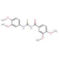 Chemical structure of 1-(3,4-dimethoxybenzoyl)-3-(3,4-dimethoxyphenyl)thiourea - CSSB00121706478