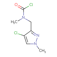 Chemical structure of N-[(4-chloro-1-methyl-1H-pyrazol-3-yl)methyl]-N-methylcarbamoyl chloride - CSSB06256185984