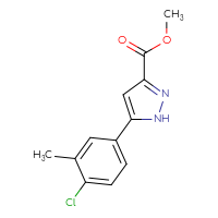 Chemical structure of methyl 5-(4-chloro-3-methylphenyl)-1H-pyrazole-3-carboxylate - CSSB00020621473