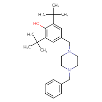 Chemical structure of 4-[(4-benzylpiperazin-1-yl)methyl]-2,6-di-tert-butylphenol - CSSB00026460602