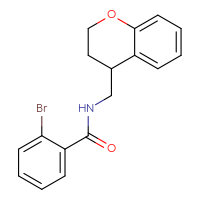 Chemical structure of 2-bromo-N-[(3,4-dihydro-2H-1-benzopyran-4-yl)methyl]benzamide - CSSB02074079694