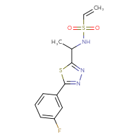 Chemical structure of N-{1-[5-(3-fluorophenyl)-1,3,4-thiadiazol-2-yl]ethyl}ethene-1-sulfonamide - CSSB21332165805