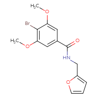 Chemical structure of 4-bromo-N-[(furan-2-yl)methyl]-3,5-dimethoxybenzamide - CSSB00026803288