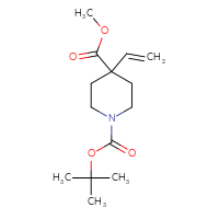 Chemical structure of 1-tert-butyl 4-methyl 4-ethenylpiperidine-1,4-dicarboxylate - CSSB00153813278