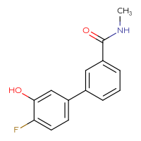 Chemical structure of 4'-fluoro-3'-hydroxy-N-methyl-[1,1'-biphenyl]-3-carboxamide - CSSB00150703934