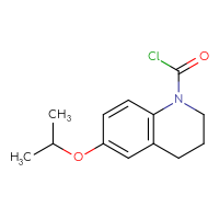 Chemical structure of 6-(propan-2-yloxy)-1,2,3,4-tetrahydroquinoline-1-carbonyl chloride - CSSB21224772168