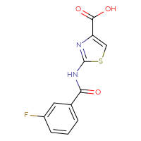 Chemical structure of 2-(3-fluorobenzamido)-1,3-thiazole-4-carboxylic acid - CSSB00015201687