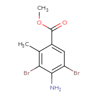Chemical structure of methyl 4-amino-3,5-dibromo-2-methylbenzoate - CSSB18020268702