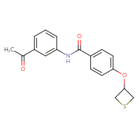 Chemical structure of N-(3-acetylphenyl)-4-(thietan-3-yloxy)benzamide - CSSB00160001059