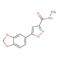 Chemical structure of 5-(2H-1,3-benzodioxol-5-yl)-N-methyl-1,2-oxazole-3-carboxamide - CSSB02283618981