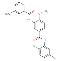 Chemical structure of N-(2,5-dichlorophenyl)-4-methoxy-3-(3-methylbenzamido)benzamide - CSSB00160250488