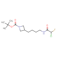 Chemical structure of tert-butyl 3-[4-(2-chloro-2-fluoroacetamido)butyl]azetidine-1-carboxylate - CSSB09889275791