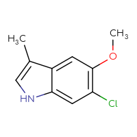 Chemical structure of 6-chloro-5-methoxy-3-methyl-1H-indole - CSSB00009829042