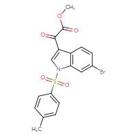 Chemical structure of methyl 2-[6-bromo-1-(4-methylbenzenesulfonyl)-1H-indol-3-yl]-2-oxoacetate - CSSB21332152570