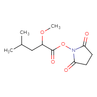 Chemical structure of 2,5-dioxopyrrolidin-1-yl 2-methoxy-4-methylpentanoate - CSSB20270999386