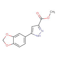 Chemical structure of methyl 5-(2H-1,3-benzodioxol-5-yl)-1H-pyrazole-3-carboxylate - CSSB00000624488