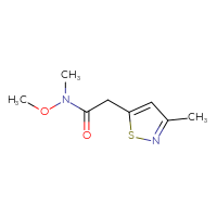 Chemical structure of N-methoxy-N-methyl-2-(3-methyl-1,2-thiazol-5-yl)acetamide - CSSB02271959765