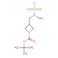 Chemical structure of tert-butyl 3-{[(chlorosulfonyl)(methyl)amino]methyl}azetidine-1-carboxylate - CSSB00153512787