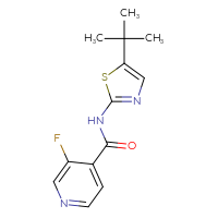 Chemical structure of N-(5-tert-butyl-1,3-thiazol-2-yl)-3-fluoropyridine-4-carboxamide - CSSB02016839682