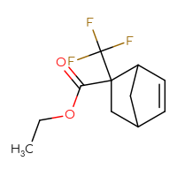 Chemical structure of ethyl 2-(trifluoromethyl)bicyclo[2.2.1]hept-5-ene-2-carboxylate - CSSB00041493010