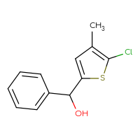 Chemical structure of (5-chloro-4-methylthiophen-2-yl)(phenyl)methanol - CSSB00013885781