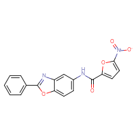 Chemical structure of 5-nitro-N-(2-phenyl-1,3-benzoxazol-5-yl)furan-2-carboxamide - CSSB00160258449