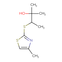 Chemical structure of 2-methyl-3-[(4-methyl-1,3-thiazol-2-yl)sulfanyl]butan-2-ol - CSSB00015531715