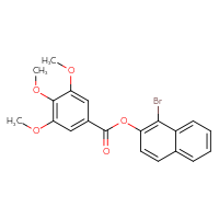Chemical structure of 1-bromonaphthalen-2-yl 3,4,5-trimethoxybenzoate - CSSB00020575535