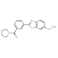 Chemical structure of 6-methoxy-2-[3-(pyrrolidine-1-carbonyl)phenyl]-1,3-benzothiazole - CSSB06585551227