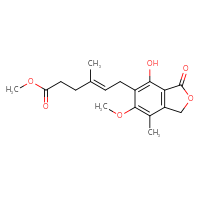 Chemical structure of methyl (4E)-6-(4-hydroxy-6-methoxy-7-methyl-3-oxo-1,3-dihydro-2-benzofuran-5-yl)-4-methylhex-4-enoate - CSSB00015243565