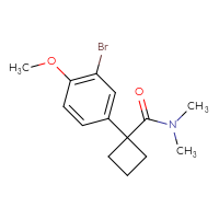 Chemical structure of 1-(3-bromo-4-methoxyphenyl)-N,N-dimethylcyclobutane-1-carboxamide - CSSB21043412463