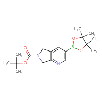 Chemical structure of tert-butyl 3-(4,4,5,5-tetramethyl-1,3,2-dioxaborolan-2-yl)-5H,6H,7H-pyrrolo[3,4-b]pyridine-6-carboxylate - CSSB00010726441