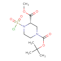 Chemical structure of 1-tert-butyl 3-methyl (3S)-4-(chlorosulfonyl)piperazine-1,3-dicarboxylate - CSSB06724994054