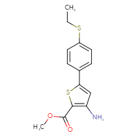 Chemical structure of methyl 3-amino-5-[4-(ethylsulfanyl)phenyl]thiophene-2-carboxylate - CSSB06590363646