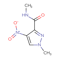Chemical structure of N,1-dimethyl-4-nitro-1H-pyrazole-3-carboxamide - CSSB00000079737