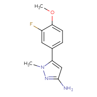 Chemical structure of 5-(3-fluoro-4-methoxyphenyl)-1-methyl-1H-pyrazol-3-amine - CSSB00010313325