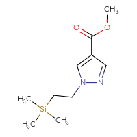 Chemical structure of methyl 1-[2-(trimethylsilyl)ethyl]-1H-pyrazole-4-carboxylate - CSSB14938455630