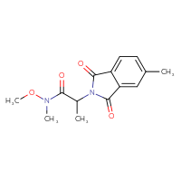 Chemical structure of N-methoxy-N-methyl-2-(5-methyl-1,3-dioxo-2,3-dihydro-1H-isoindol-2-yl)propanamide - CSSB02025951244