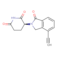 Chemical structure of (3S)-3-(4-ethynyl-1-oxo-2,3-dihydro-1H-isoindol-2-yl)piperidine-2,6-dione - CSSB21511091611